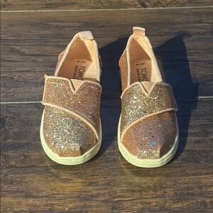 Toms Alpargata Rose Gold Glitter Shoe